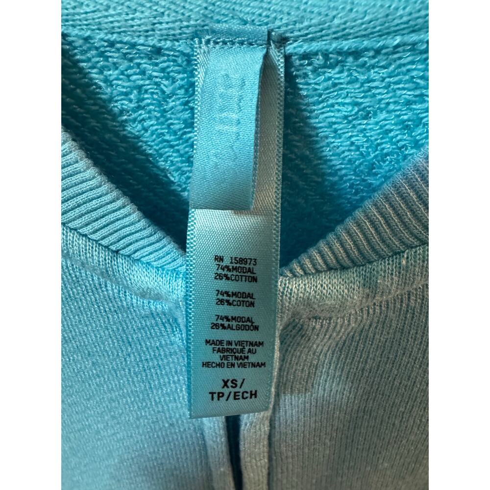 SKIMS French Terry Modal Zip Up light weight sweatshirt Cyan XS (New) - Picture 6 of 8